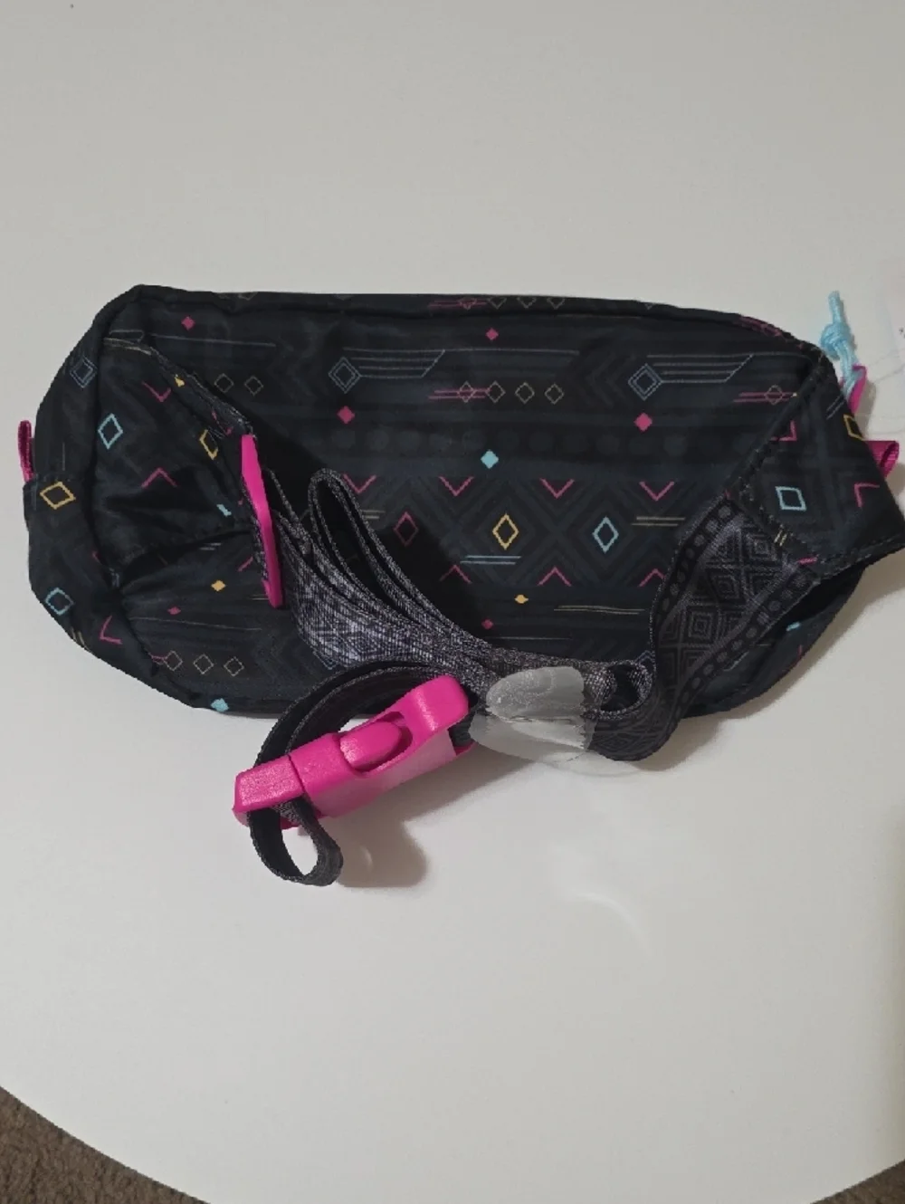 Disney Iwaju Black & Pink Fanny Pack with Multi-Color Accents